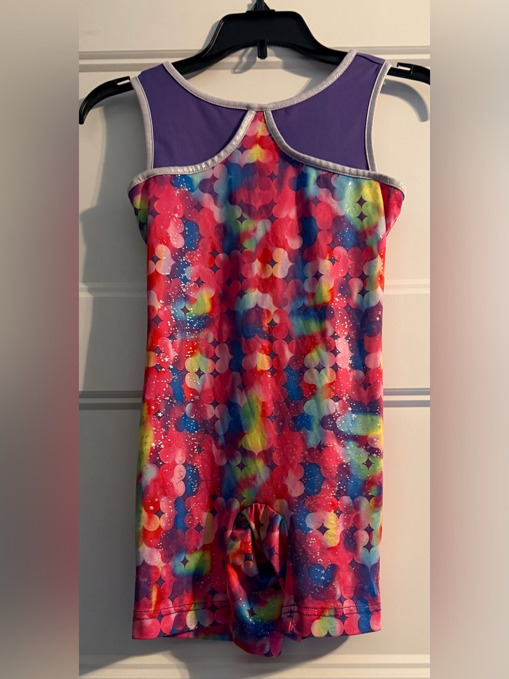 Girls' Purple Multi-Colored gymnastics leotard